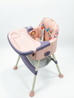 Chaise haute multifonctionnelle pour bébé avec dossier en forme d'aile, base coulissante, chaise haute pour enfants à domicile