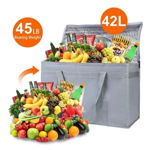 Bolsas de Almacenamiento Reutilizables con Aislamiento Térmico de Triple Capa, Multifuncionales, Plegables con Cierre, para Comestibles - Product Image 1