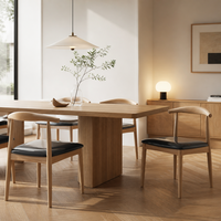 Chaise de salle à manger vintage en cuir XY avec accoudoirs en bois, classique pour restaurant et café, chaise rembourrée pour salle à manger