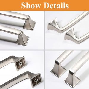 WEKIS 10 Pack 3-3/4 Inch Satin Nickel Square Zinc Alloy Cabinet Handles Brushed Finish for Kitchen Cabinets Drawers & Dressers - Product Image 3