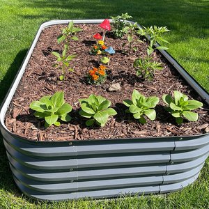 Flor vegetal Galvanizado Elevado Maceta Crianza Jardinería Camas Metal Elevado Acero Macetas Caja <span class=keywords><strong>Elevada</strong></span> Cama de jardín - Product Image 5