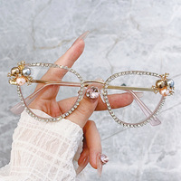 XY81049 fabricant de lunettes personnalisées anti-lumière bleue pour femmes lunettes métal œil de chat bloquant les rayons bleus avec strass