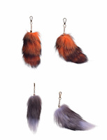 Porte-clés en fourrure de renard véritable de 7 pouces, longue et naturelle, pendentif queue de renard pour cosplay, mignon, pour femmes