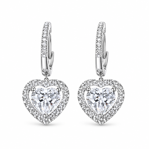 Orecchini Pendenti con Zirconi a Cuore per Donne, Gioielli Eleganti e Minimalisti che Valorizzano il Viso - Product Image 1