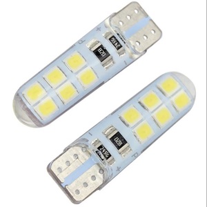 T10 2835 12SMD silicone lumière <span class=keywords><strong>LED</strong></span> Gel de silice 194/501 Wedge Parking dôme ampoules intérieur voiture <span class=keywords><strong>LED</strong></span> tourner côté lampes W5W nouvel état - Product Image 2