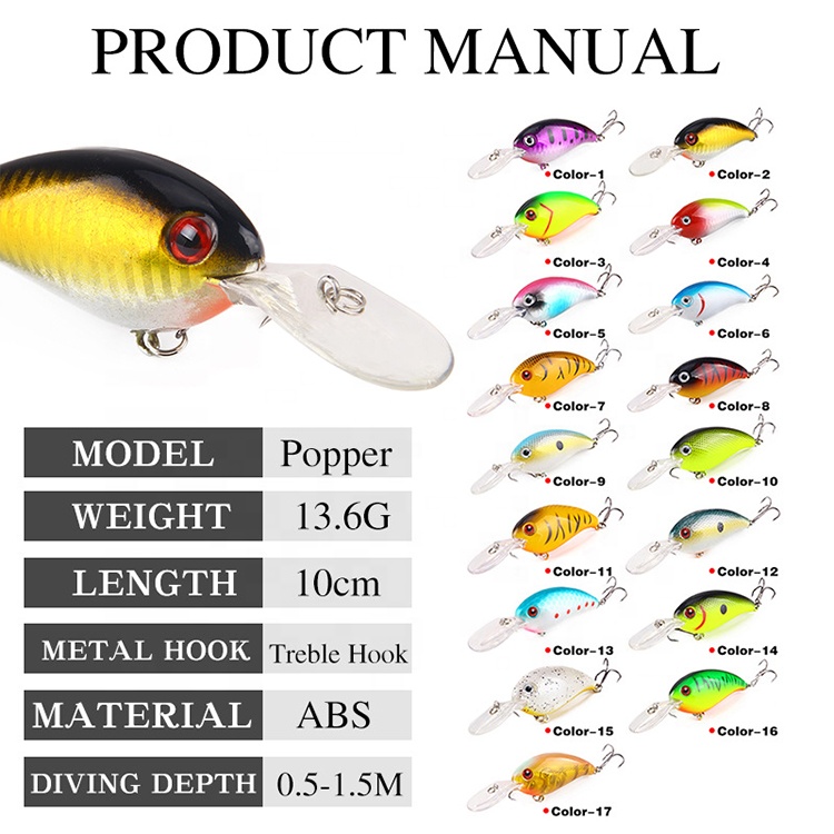 amazon sea fishing lures Aorace 10pcs 6cm/14g Set Kit Minnow Popper Crankbait Metal Sequins Spoon Spinner Bait Jigging Bass Trout Salmon Lures with Feather : Sports & Outdoors and mini crankbait 4pFishing Rigs String Hooks Baits