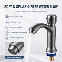 Robinet de lavabo moderne en plastique à un seul trou avec cartouche céramique, monocommande, bec extractible pour eau froide, pour lavabo de salle de bain