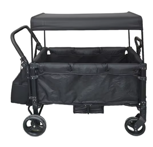 Wholesale All-Terrain <strong>Folding</strong> Camping <strong>Wagon</strong> with Canopy <strong>Heavy</strong> <strong>Duty</strong> 100kg Capacity Collapsible Outdoor Utility <strong>Beach</strong> Cart - Product Image 2