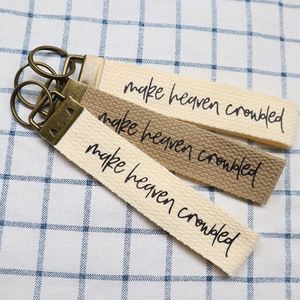 Wholesale <b>Custom</b> Sentimental Embroidered <b>Keychain</b> Personalized Text Key Bag Clothing Tag Perfect Gift for Friends & Family - Product Image 1