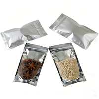 Sachet Doypack Personnalisé Semi-Transparent Semi-Aluminisé avec Fermeture Zip Refermable, Emballage Alimentaire Métallisé Yin Yang, Sachet Mylar