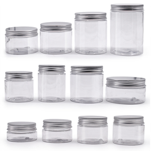 47mm 20ml 25ml 30ml 40ml 50ml 60ml 80ml per uso alimentare bocca larga rotonda vaso di plastica con coperchio in <span class=keywords><strong>alluminio</strong></span> argento - Product Image 1
