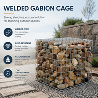 Panier Gabion Empilable en Treillis Soudé, Cage à Pierres, Panneau Galvanisé à Trous Carrés, Mur de Soutènement de Jardin à Niveaux, Bordure Décorative