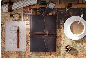 Lederausschnitt Lederausschnitt Vintage-Schreib- und Lesebuch für Herren und Damen Geschenke für Herren Künstler Reisebuch - Product Image 6