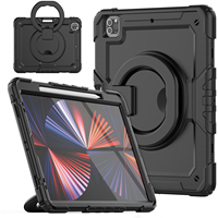Protection intégrale de l'écran avec ceinture d'épaule et poignée pour iPad Pro 12.9 pouces 2021