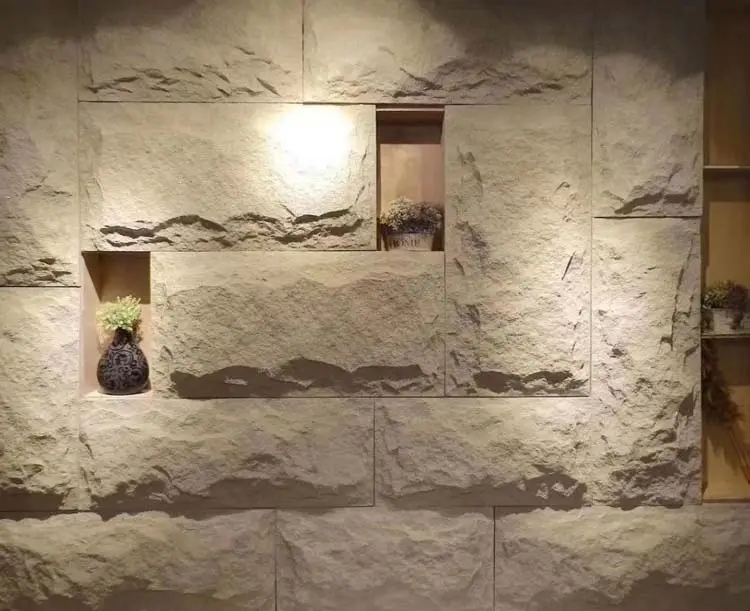 Dış için hafif Pu taş duvar paneli yapay taş su geçirmez Pu taş 3D duvar paneli