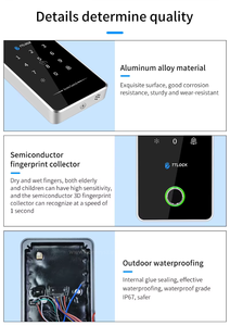 TTLOCK App BL <strong>Fingerprint</strong> 13.56Mhz RFID Remote Control Keypad Password Card IP67 Waterproof Access Control Card <strong>Reader</strong> - Product Image 4