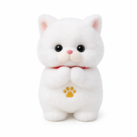 Peluche Chat Endormi - Jouet en Coton PP Super Doux pour Soulager le Stress, Détails Brodés, Cadeau d'Anniversaire