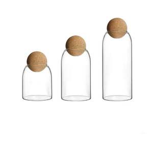 Botella de Vidrio Moderna con Tapón de Corcho de Madera para Frascos, Tapa de Borosilicato, 500ml 800ml 1200ml, Recipiente de Bambú para Alimentos - Product Image 2