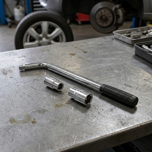 Telescopico 40 #   <span class=keywords><strong>Chiave</strong></span> per Dadi Ruota in Acciaio al Carbonio per Auto e Furgoni, Doppia Presa, Estensibile, Antiscivolo, Completamente Lucidata e Cromata - Product Image 2