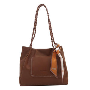 Nouveau Sac Fourre-tout Décontracté en Polyester et PU pour Femme, Grande Capacité, Couleur Unie, Style Rétro Tendance 2026 - Product Image 5