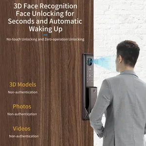 XSDTS Q33 Smart Door Lock 3D Face Recognition With Video Intercom Function Champagne Gold