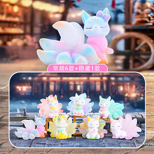 Chính Hãng làm bằng tay Trung Quốc xu hướng mù hộp figurine búp bê đổ xô tushan chín đuôi cáo cho đông lạnh huyền bí sinh vật Bộ sưu tập - Product Image 5