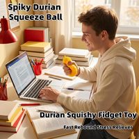 Durian Pluche Knuffel, Snel Terugverende Fidget Stressbal, Realistisch Fruit Knijp Speelgoed voor Volwassenen, Angstverlichtend Zintuiglijk Speelgoed