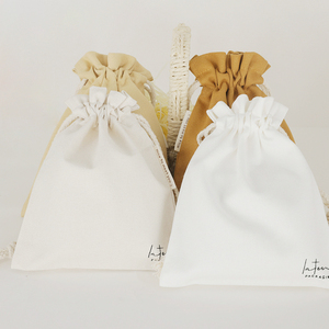 Cotton Canvas <b>Makeup</b> Pouch Cosmetic <b>Bag</b> Muslin Jewelry Pouch Package <b>Drawstring</b> <b>Bag</b> - Product Image 1