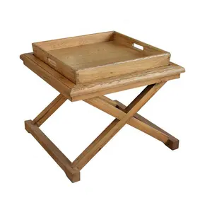 HL109-60 антикварный французский кантри винтажный торцевой стол деревянный деревенский поднос из массива дерева боковые ножки журнальный столик