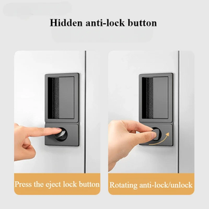 Cerradura Magnética Minimalista de Lengüeta Única Oculta para Puerta Interior de Dormitorio, Manija Negra con Llave Oculta - Product Image 4