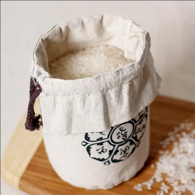カスタムエコフレンドリー再利用可能な食料品米食品貯蔵ダストバッグ綿