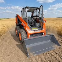 Chargeuse compacte sur pneus diesel Antspower avec moteur Yanmar et roulement pour flottes de entrepreneurs, cabine fermée, charge nominale de 1100 kg