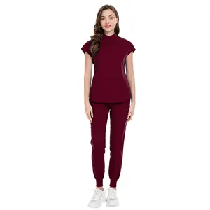 Hot Sell Custom Scrubs Set Stretch Breathable Women Jogger Nursing Scrubs Uniforms Medical Spandex Hospital Surgical Uniforms