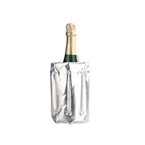 Manicotto refrigerante per bottiglie di vino, colore argento, isolato, per bottiglie di champagne - Product Image 1