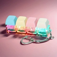 Porte-clés anti-stress lumineux en plastique, jouet à presser au bout des doigts couleur macaron, pendentif pour les 14 ans et plus, unisexe