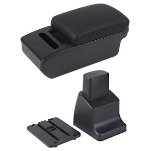 Reposabrazos Vtear ABS con Portavasos USB para <span class=keywords><strong>Hyundai</strong></span> <span class=keywords><strong>I10</strong></span> 2015-2018 - Accesorio de Almacenamiento <span class=keywords><strong>Interior</strong></span> y Estilización Frontal para Auto - Product Image 1
