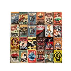 Vintage Metall Poster Cafe Pub Bar Mann Höhle Garage Wand dekoration Metall Plakette MOTOR OIL Lustige Außenwand platte Gas Zinn Zeichen