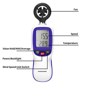 Digitale Wind geschwindigkeit messung Temperatur tester Hand <span class=keywords><strong>anemometer</strong></span> LCD-Anzeige Luftstrom geschwindigkeit Windmesser - Product Image 4