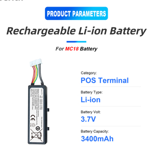 แบตเตอรี่ลิเธียมไอออนแบบชาร์จได้ 3.7V 3300mAh OEM สำหรับเครื่องพิมพ์ฉลาก Zebra MC18 BT-000351-50 BT-000018A01 PS20 - Product Image 5