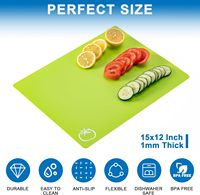 Ensemble de planches à découper pliables multicolores antidérapantes et flexibles LC, compatibles lave-vaisselle, tapis de découpe de cuisine, ustensiles de cuisine en plastique