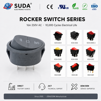 Interrupteur à bascule gris durable SUDA KCD4-L 250V 10A 10000 cycles SPDT pour contrôle d'alimentation IP40 6P avec bornes en cuivre