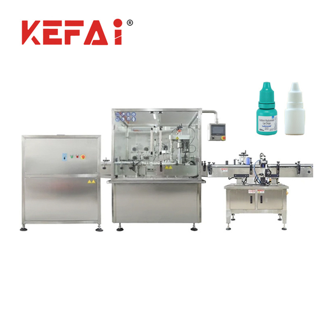 KEFAI Fully Automatic Liquid Plastic Bottle Aseptic Eyedrop Filling Capping Machine Eyedrops Filling Line