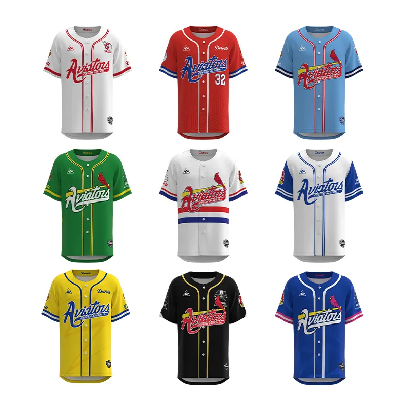 Camisa de beisebol masculina retrô de alta qualidade com logotipo personalizado, camisa uniforme de beisebol personalizada para jovens bordados por sublimação