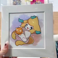 JR Wholesale Populaire Illustration de dessin animé Pokémon Planche d'art Mini briques de cristal carrées colorées Gengar Cartes de collection pour enfants