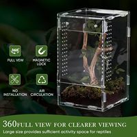 Terrarium rectangulaire en acrylique ZF Reptile avec haute transparence et ventilation - Enclos d'élevage pour araignées, mantes, geckos, serpents de maïs