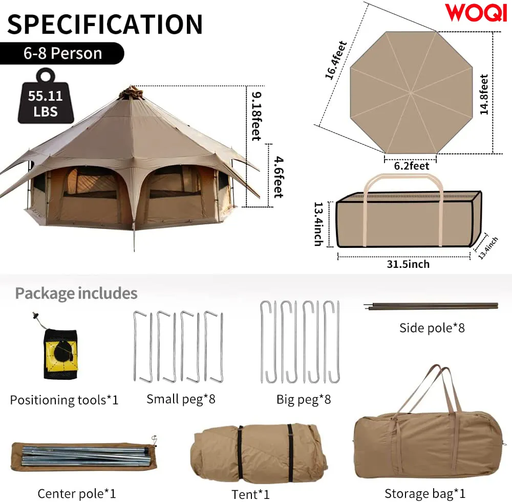 Woqi Camping Outdoor Tent Sterke Waterdichte Dubbellaagse Tent Met Aluminium Stokken 2/4/6 Persoon Familie Outdoor Camping Tent