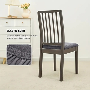 4/6ชิ้นปลอกหุ้มเก้าอี้ยืดผ้าแจ็คการ์ดถอดออกได้กันสกปรกไม่มีพนักพิงเก้าอี้ห้องรับประทานอาหารไม่มีพนักพิง - Product Image 5