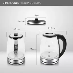 RCA RC-328 Electric Glass <b>Kettle</b> with LED Light <b>Modern</b> Portable Jug <b>Kettle</b> with Temperature Control Colored - Product Image 4