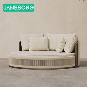 Banquette-lit moderne d'extérieur pour hôtel, plage de luxe, chaise longue d'extérieur en aluminium, ensemble villa, mobilier d'extérieur, lit de repos, jardin - Product Image 5