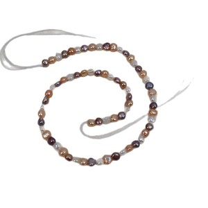 Perles d'eau douce naturelles de 5 mm, brillantes des deux côtés, avec trou latéral, couleurs mélangées, semi-finies, pour la fabrication de bijoux DIY, colliers, perles en vrac - Product Image 5